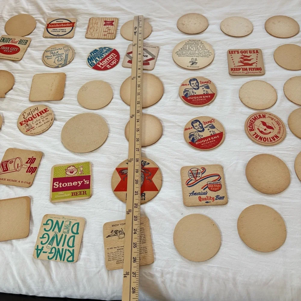 Vintage Beer coaster 1930’s - 60s brewery cardboard collection lot of 45